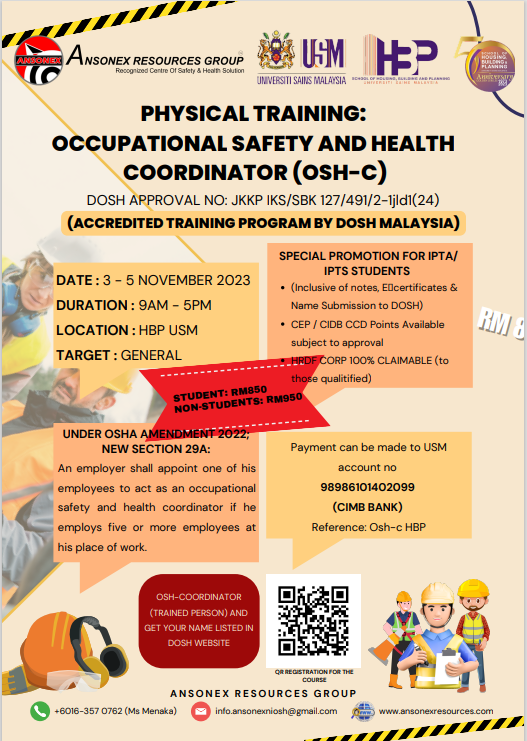 PHYSICAL TRANING OCCUPATIONAL SAFETY AND HEALTH COORDINATOR OSH C